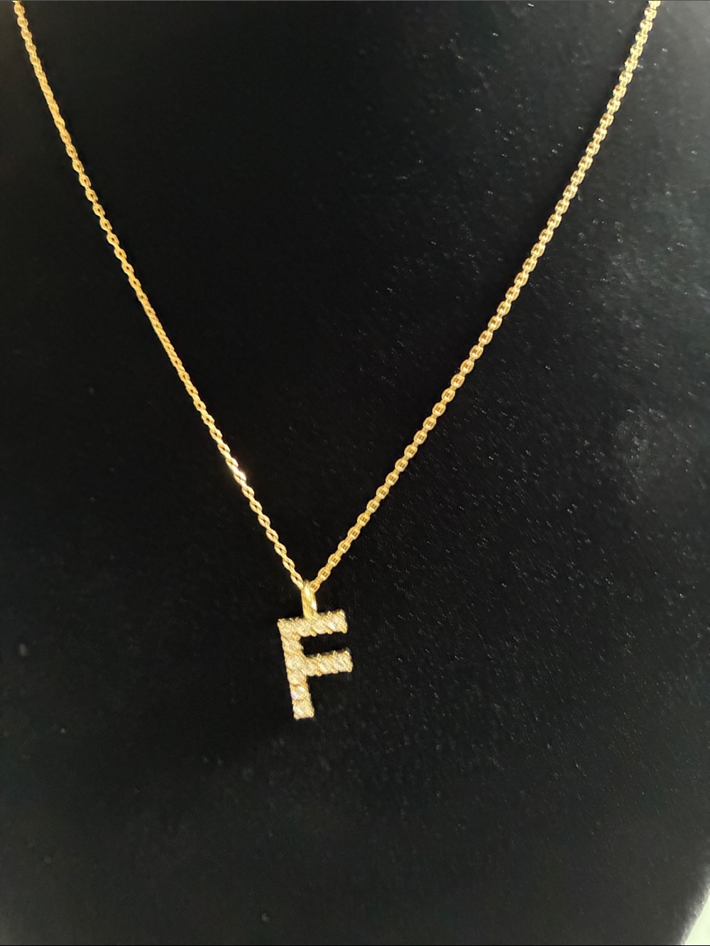 Plunder Gold Initial F Pendant Necklace